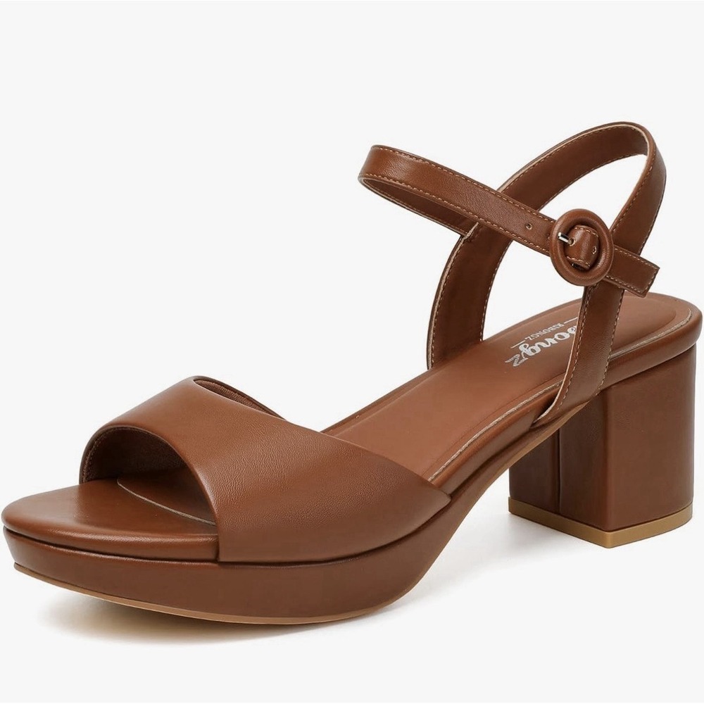 Women'S Platform Heels Chunky Block Heel Sandals Open round Toe Strappy Size 6